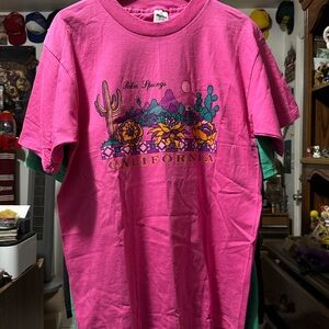 Vintage 90s Pink Palm Springs California Single Stitch Made in USA Murina Tag